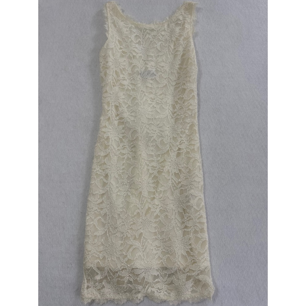 Jump Apparel Wendye Chaitin Ivory Floral Lace Sheath Dress 47464 Women Small NWT